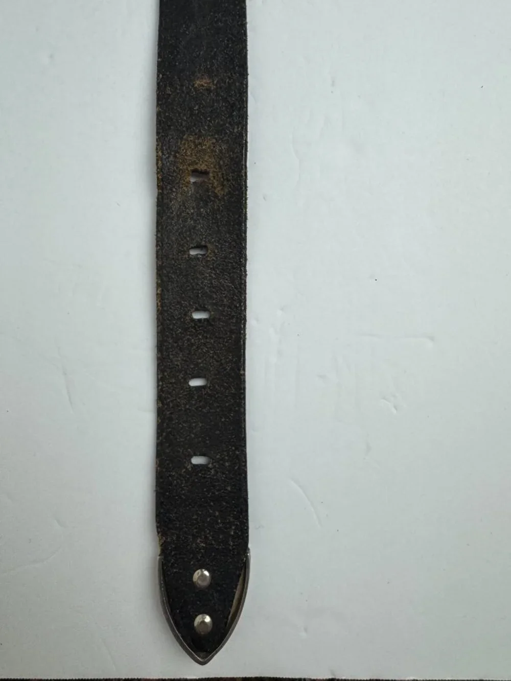 El Vaquero Genuine Leather Western Belt Sz 38 Black Tooled Mexico Silver Conchos